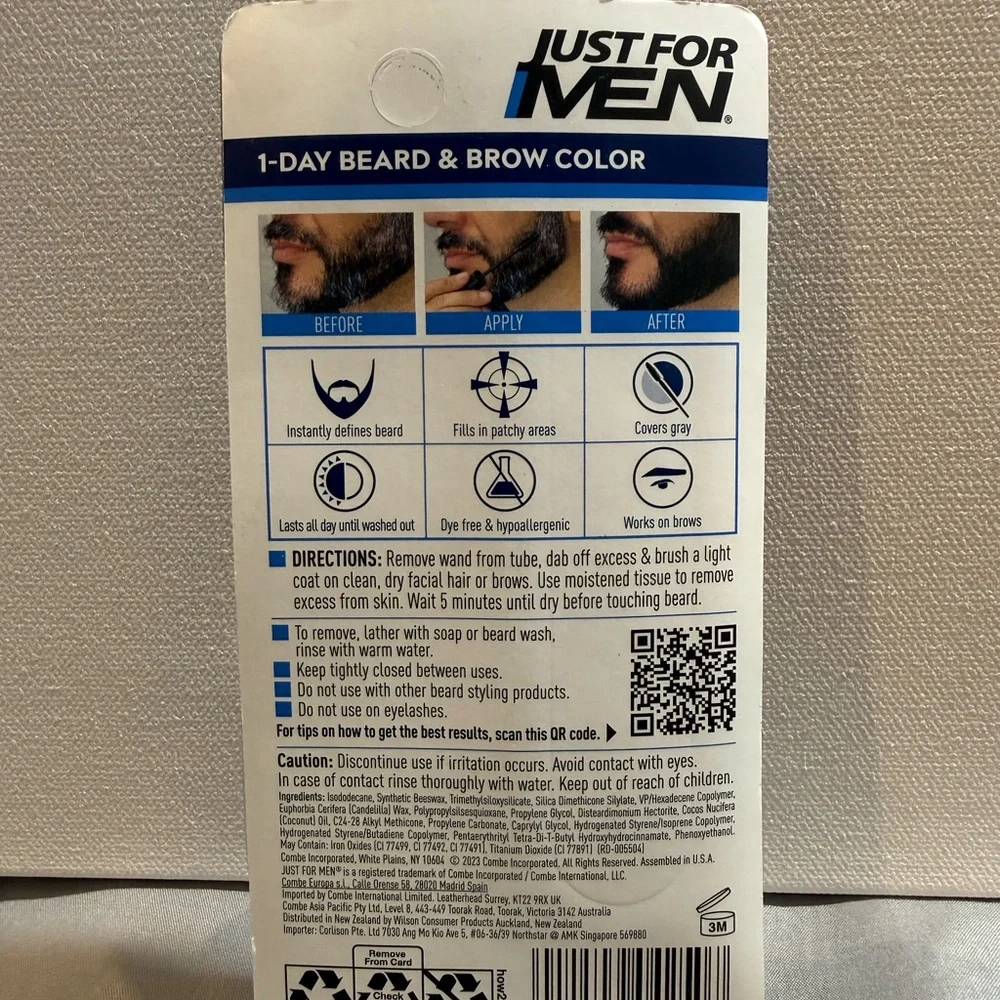 New in Package|Just For Men|Black Beard & Brow Color